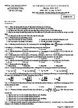 Đề và đáp án thi khảo sát chất lượng Vật lí lớp 12 lần 2 - Mã đề 293 - Năm học 2016-2017